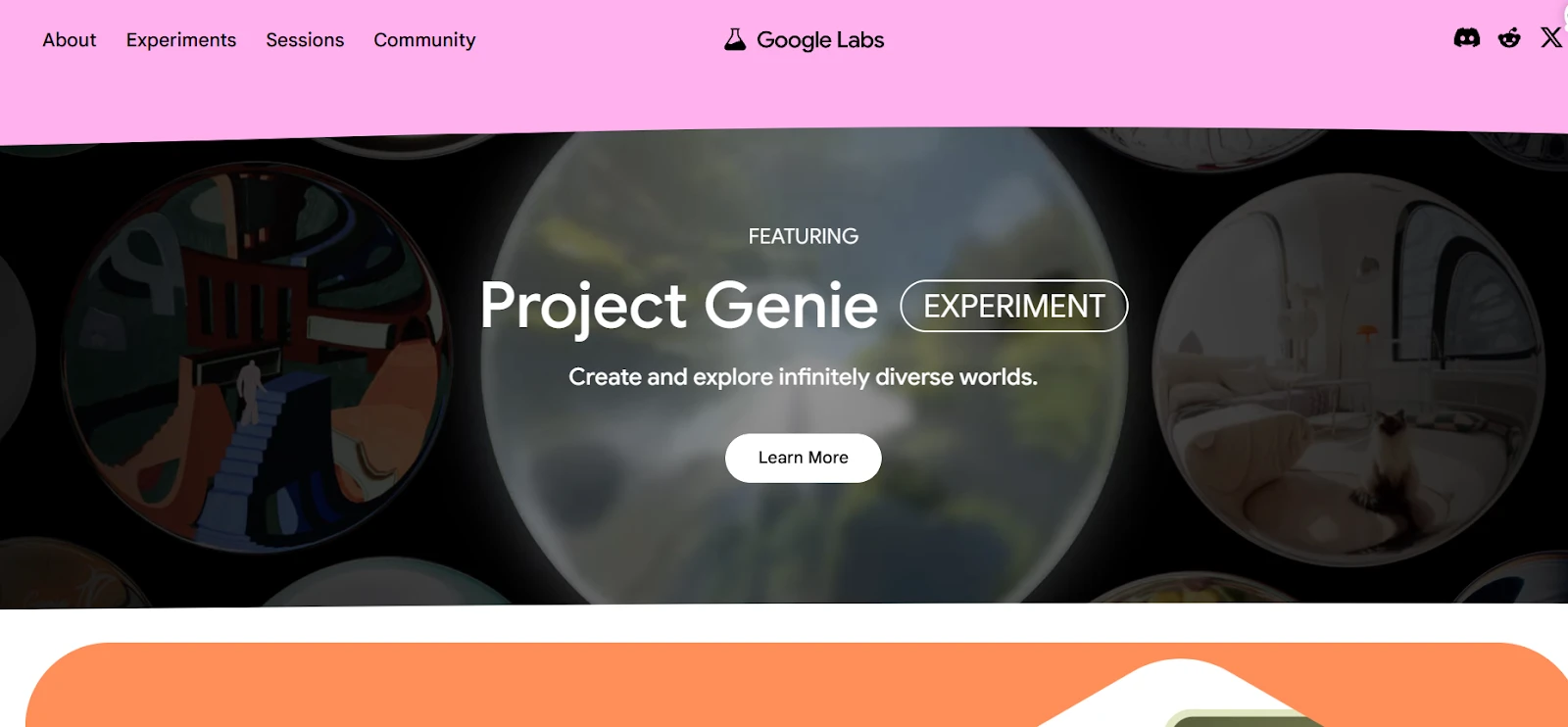 Google labs AI homepage